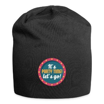 Party Time Retro Light Glowing Street Sign - Jersey Beanie - black - Front
