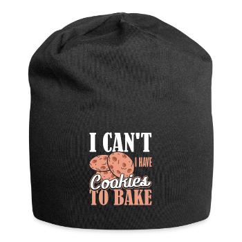 Cake I cant I have Cookies to Bake Baking - Jersey Beanie - black - Front