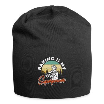 Retro Baking is My Superpower Backen - Jersey Beanie - black - Front