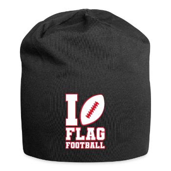 I love Flag Football Ball Player - Jersey Beanie - black - Front