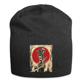 Samurai Japanese Art Vintage Fighter Retro - Jersey Beanie - charcoal grey - Front