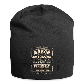 Vintage März 1965 Geburtstag - Jersey-Beanie - Schwarz - Vorne