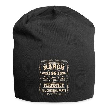Vintage March 1991 Birthday - Jersey Beanie - black - Front