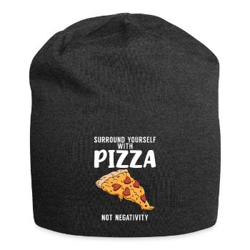 Snack Pizzalove Pizza Lover Geschenk - Jersey-Beanie - Anthrazit - Vorne