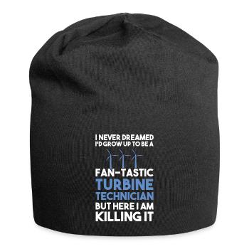 Wind turbine technician wind farm wind power - Jersey Beanie - black - Front