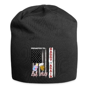 Promoted to Daddy Again 2023 Funny Dad Beer Flag - Jersey-Beanie - Schwarz - Vorne