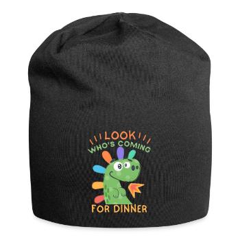 Lustiger Dinosaurier Einladung zum Abendessen - Jersey-Beanie - Schwarz - Vorne