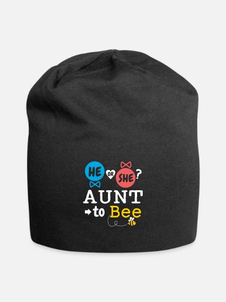 He or She Aunt To Bee Gender Reveal Family Baby - Jersey-Beanie - Schwarz