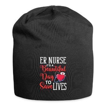 Infirmière d’urgence Premiers soins - Bonnet en jersey - noir - Devant