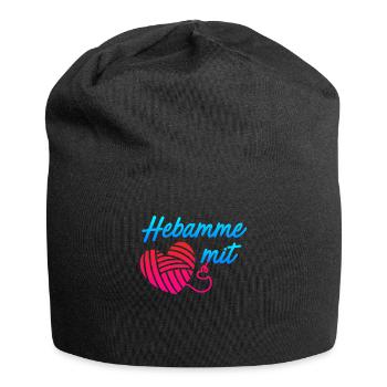 Ich bin eine Hebamme mit Herz Hebamme - Jersey-Beanie - Schwarz - Vorne