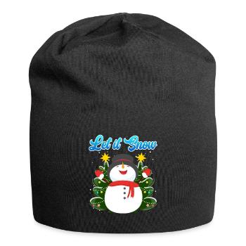 Let it Snow Snowman Christmas - Jersey Beanie - black - Front
