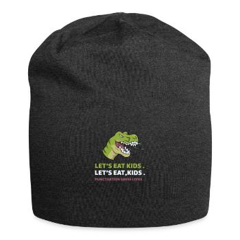 Punctuation Saves Lives I Funny English Grammar - Jersey Beanie - charcoal grey - Front