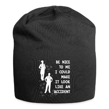 Be nice it could be accident nurse - Jersey Beanie - black - Front