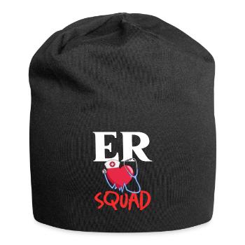 Premiers soins d'infirmière d'urgence de salle d'urgence - Bonnet en jersey - noir - Devant