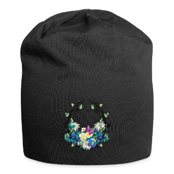 Frühlingsanfang Jahreszeit Naturliebhaber Umwelt - Jersey-Beanie - Schwarz - Vorne