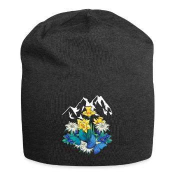 Autriche Tyrol printemps Nature Alm Gentiane Fleurs - Bonnet en jersey - charbon - Devant