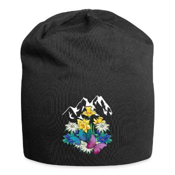 Autriche Tyrol printemps Nature Amoureux de la nature Alm - Bonnet en jersey - noir - Devant