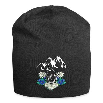 Alpen Gentiane Edelweiss Alpinistes Escalade Montagnes - Bonnet en jersey - charbon - Devant