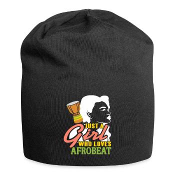 Just a Girl who loves afrobeat - Jersey-Beanie - Schwarz - Vorne