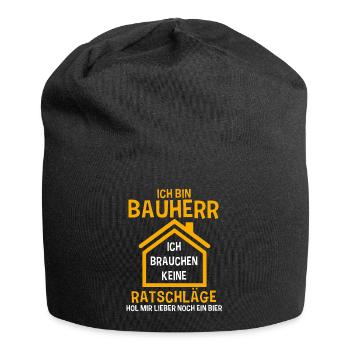 Ich Bin Bauherr Lustiger Hausbau Richtfest Spruch - Jersey-Beanie - Schwarz - Vorne