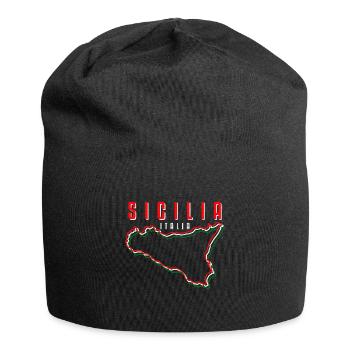 Sizilien flagge Sizilien Palermo Italien - Jersey-Beanie - Schwarz - Vorne