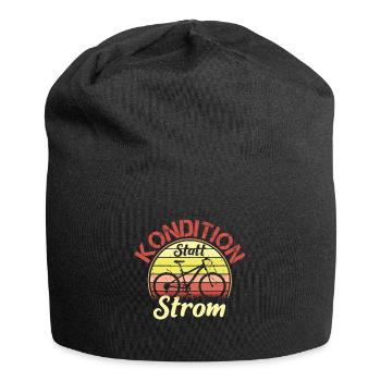 Kondition Statt Strom Fahrrad Fahrradfahren Biker - Jersey-Beanie - Schwarz - Vorne