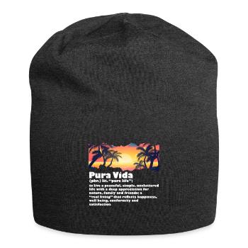 Pura Vida Définition Vie Sagesse Amérique centrale - Bonnet en jersey - charbon - Devant