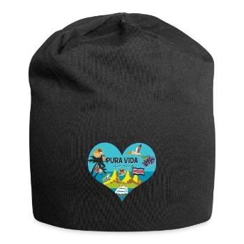 Pura Vida Coeur Costa Rica Symboles Amérique du Sud - Bonnet en jersey - noir - Devant