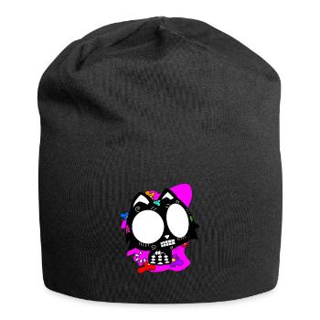 Day of the dead Katze mit Blumen mexikanisches - Jersey-Beanie - Schwarz - Vorne