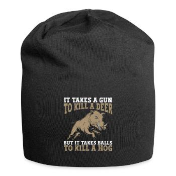 Chasse au sanglier chasseur sanglier - Bonnet en jersey - noir - Devant