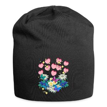 Muttertag Glückwunsch Gratulieren Geschenkidee - Jersey-Beanie - Schwarz - Vorne