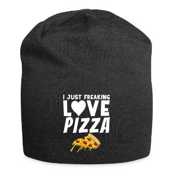 Snack Pizzalove Pizza Lover Geschenk - Jersey-Beanie - Anthrazit - Vorne