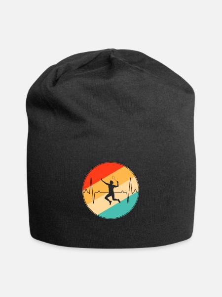 Badminton retro herzschlag - Jersey-Beanie - Schwarz