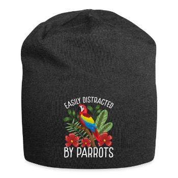 Easily distracted by parrots - Jersey Beanie - charcoal grey - Front