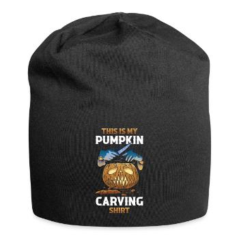 This Is My Pumpkin Carving Kürbis Geschenk - Jersey-Beanie - Schwarz - Vorne