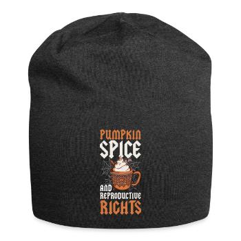 Pumpkin Spice Reproductive Rights Pumpkin Gift - Jersey Beanie - charcoal grey - Front