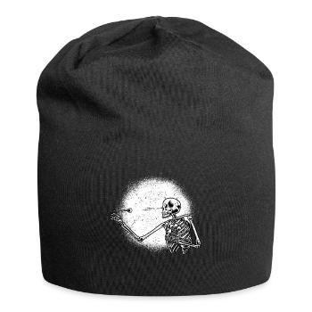 Skelett Halloween Dart Dartpfeile Dartspieler - Jersey-Beanie - Schwarz - Vorne