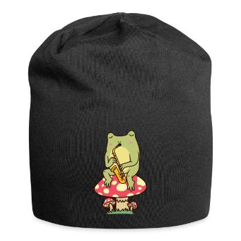 Frog Saxophone Saxophone player Saxophonist - Jersey Beanie - black - Front