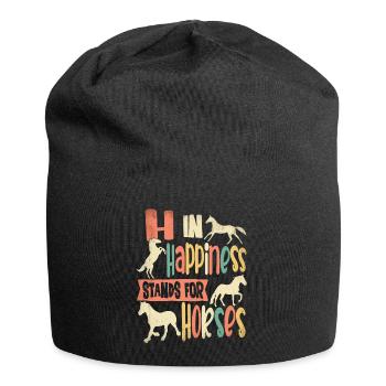 H in Happiness signifie Horse Riding Horse Rider - Bonnet en jersey - noir - Devant