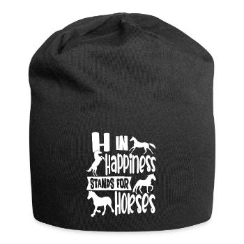 H in Happiness signifie Horse Riding Horse Rider - Bonnet en jersey - noir - Devant
