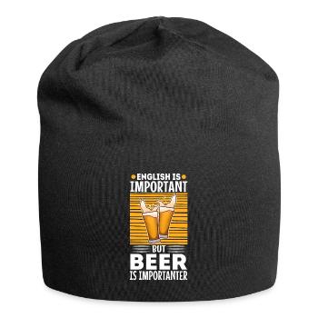 English is important but beer is importanter - Jersey-Beanie - Schwarz - Vorne