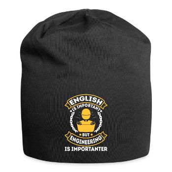 English is important but engineering is - Jersey Beanie - black - Front