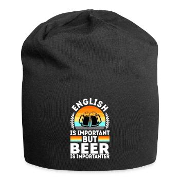 English is important but beer is importanter - Jersey-Beanie - Schwarz - Vorne