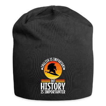 English is important but history is importanter - Jersey Beanie - black - Front