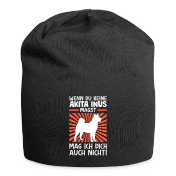 Akita Inu nicht mögen japanischer Spitz - Jersey-Beanie - Schwarz - Vorne