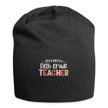 Sehr frohe 5. Klasse Lehrer Fünftes Weihnachten - Jersey-Beanie - Schwarz - Vorne