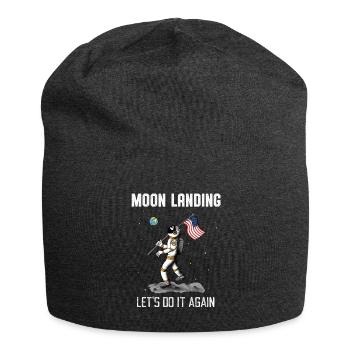 Moon Landing Repeat Astronaut Space Moon - Jersey Beanie - charcoal grey - Front