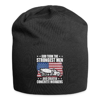 Dieu a pris Stongest Créé Travailleurs du béton Drapeau américain - Bonnet en jersey - noir - Devant