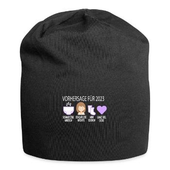 Vorhersage 2023 Werdender Papa Werdende Mama - Jersey-Beanie - Schwarz - Vorne