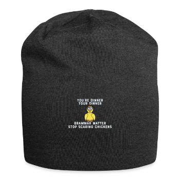 Punctuation Saves Lives I Funny English Grammar - Jersey Beanie - charcoal grey - Front